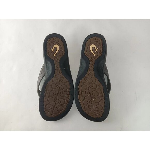 Olukai Ohana Flip Flop Gray Casual Slip On Thong Sandals Women's Size 9 EU 39 - Picture 8 of 9
